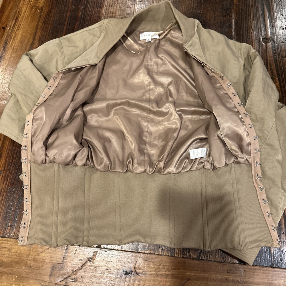 MABLE Long Sleeve Two Way Jacket Womens Size Medium Bomber - Picture 2 of 7